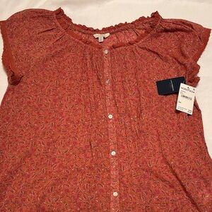 Nordstrom Rust Paisley Blouse